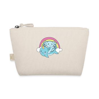 Narwhal Axolotl Ocean Unicorn kawaii Rainbow - Organic Pouch - nature - Front