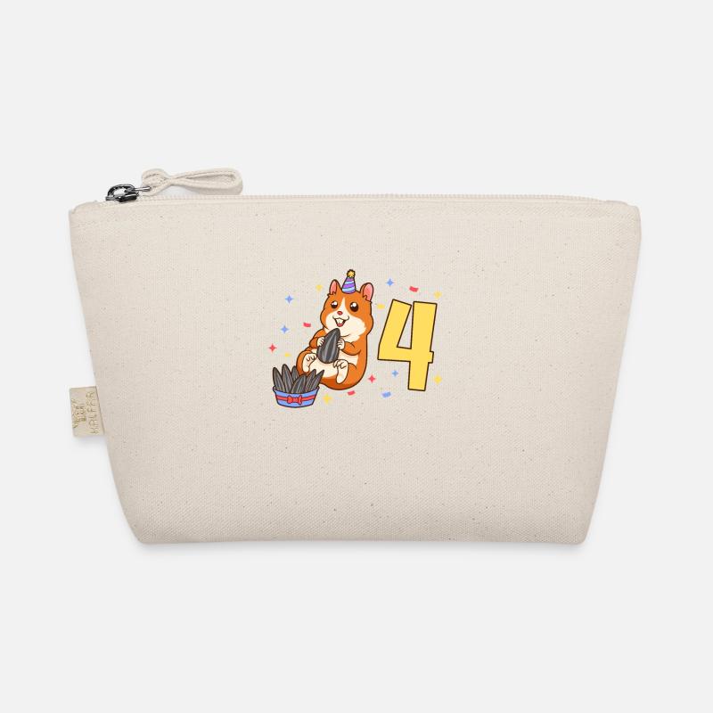 Mit Hamster - Kinder Geburtstag 4 Jahre Bio-Täschchen