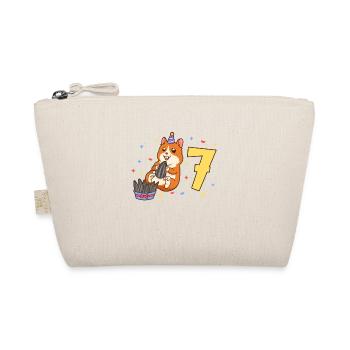 With hamster - children's birthday 7 years - Organic Pouch - nature - Front