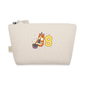 With hamster - children's birthday 8 years - Organic Pouch - nature - Front