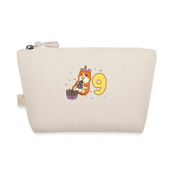 With hamster - children's birthday 9 years - Organic Pouch - nature - Front