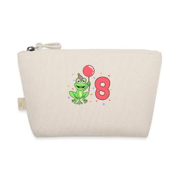 With frog - children's birthday 8 years - Organic Pouch - nature - Front