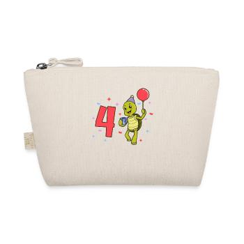 With turtle - children's birthday 4 years - Organic Pouch - nature - Front