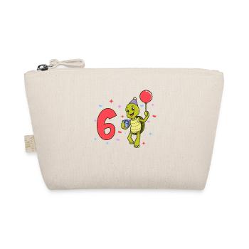 With turtle - children's birthday 6 years - Organic Pouch - nature - Front