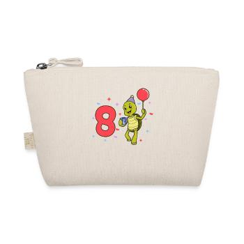 With turtle - children's birthday 8 years - Organic Pouch - nature - Front