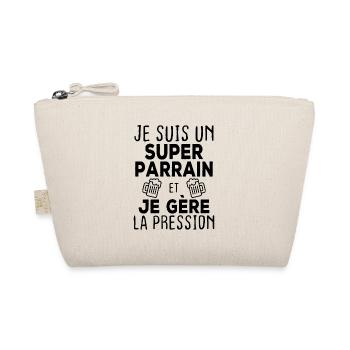 Je suis un super parrain, Humour cadeau parrain - Trousse biologique - nature - Devant