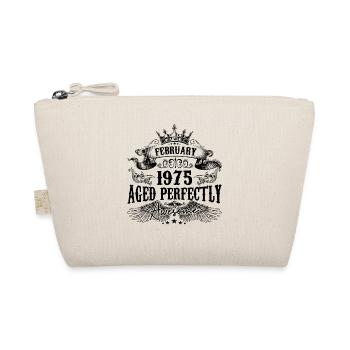 1975 | February Aged Perfectly 1975 birthday gift - Organic Pouch - nature - Front