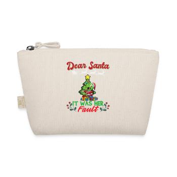 Dear Santa It Was Her Fault Siblings Matching Xmas - Bio-Täschchen - Natur - Vorne
