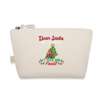 Dear Santa It Was Her Fault Siblings Matching Xmas - Bio-Täschchen - Natur - Vorne