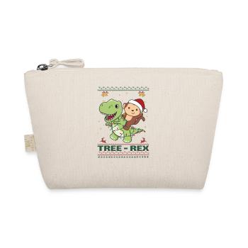 Merry Christmas ugly christmas monkeys Tree Rex - Organic Pouch - nature - Front