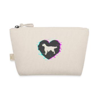 English Setter in the heart with retro look - Organic Pouch - nature - Front