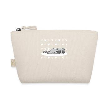 Trash Bandit Raccoon Valentine's Day Heart Couples - Organic Pouch - nature - Front
