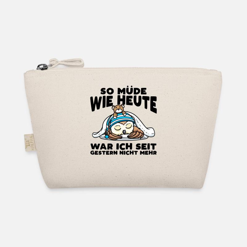 Schlafenden Eule Mit Kuscheltier So Müde Wie Heute Bio-Täschchen