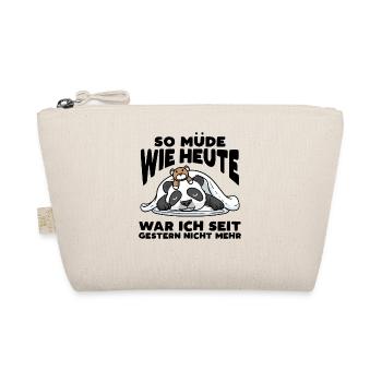 Schlafender Panda Mit Plüschtier Schlaf - Bio-Täschchen - Natur - Vorne