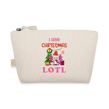 Love Christmas a LOTL, Liebe Weihnachten Axolotl - Organic Pouch - nature - Front