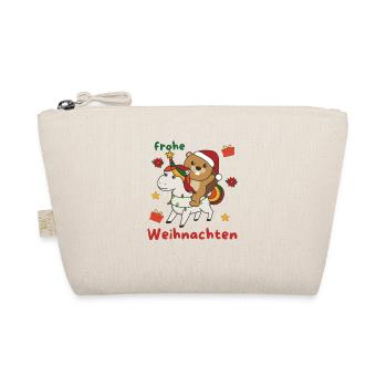 Weihnachts Einhorn Biber frohe Weihnachten Einhorn - Bio-Täschchen - Natur - Vorne