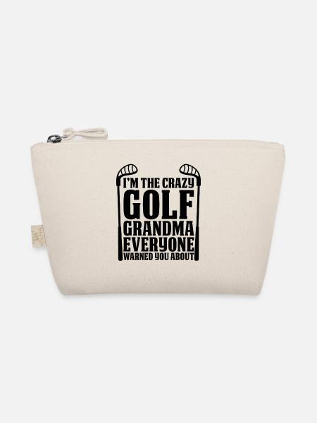 The Golf Grandma Grandmother - Organic Pouch - nature - Front