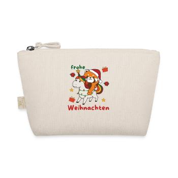 Weihnachts Roter Panda frohe Weihnachten Einhorn - Bio-Täschchen - Natur - Vorne
