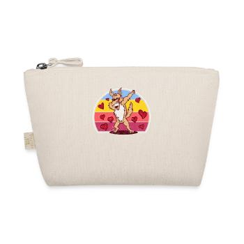 Funny Dabbing Siberian Husky Heart Valentine's Day - Organic Pouch - nature - Front