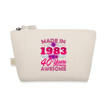 Made in 1983 40 Years of Being Awesome - 40th Birt - Organic Pouch - nature - Front