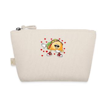 Dots Taco Heart Love Valentine's Day Mexican - Organic Pouch - nature - Front