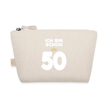 50. Geburtstag Geschenk - 50 Jahre mit Krone - Bio-Täschchen - Natur - Vorne