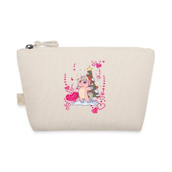Unicorn Christmas Tree Snow Winter - Organic Pouch - nature - Front