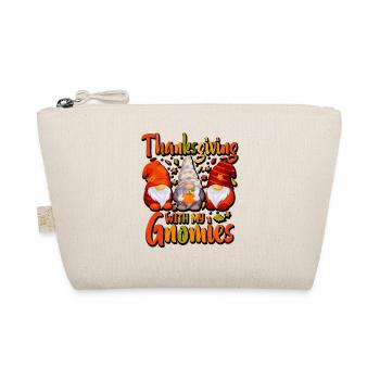 Thanksgiving mit meinen Gnomien lustige Herbstzwerge - Bio-Täschchen - Natur - Vorne