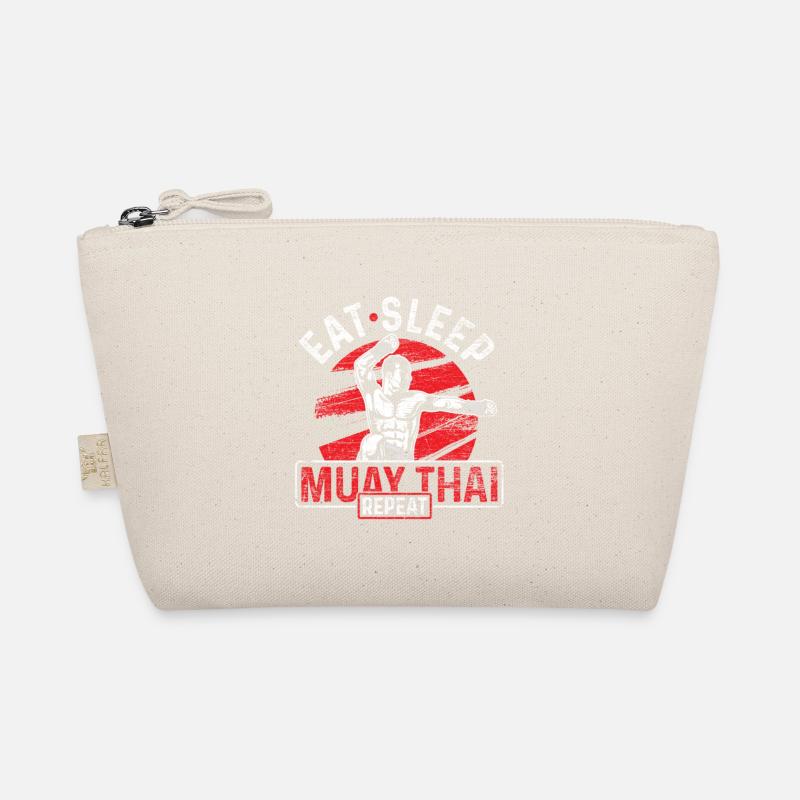 Eat sleep muay thai repeat grunge Organic Pouch