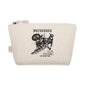Motocross motorcycle coss motorcycles bikers - Organic Pouch - nature - Front