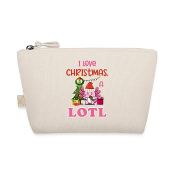 Love Christmas a LOTL, Liebe Weihnachten Axolotl - Organic Pouch - nature - Front