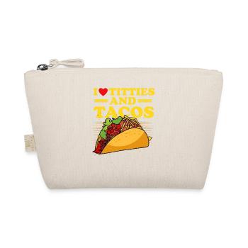 Funny quote I love tits cat owners and - Organic Pouch - nature - Front