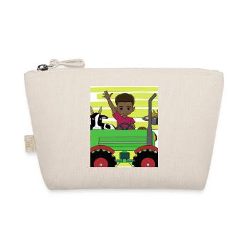 Green Tractor Birthday Anime Farm Animals - Organic Pouch - nature - Front