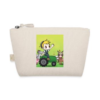Green Tractor Birthday Anime Farm Animals - Organic Pouch - nature - Front