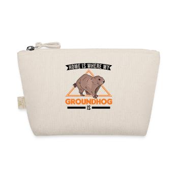 Murmeltier Zuhause Groundhog Day Marmot - Bio-Täschchen - Natur - Vorne