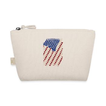 Valentine's Day American Flag Hearts USA Love - Organic Pouch - nature - Front