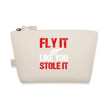 Helicopter Pilot Gift - Organic Pouch - nature - Front