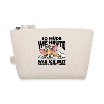 Chiweenie Hund Mit Kuscheltier Schlaf Schlummern - Bio-Täschchen - Natur - Vorne