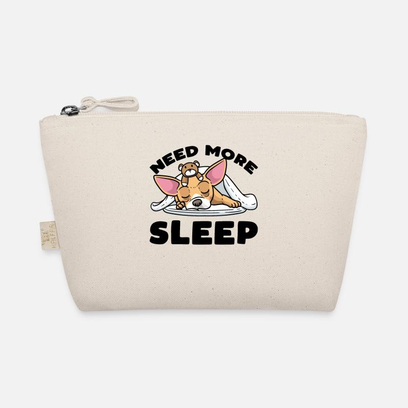 Chiweenie dog with cuddly toy sleeping slumber Organic Pouch