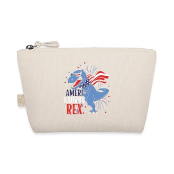 Ameri Saurus Rex July 4 Dinosaur Independence - Organic Pouch - nature - Front