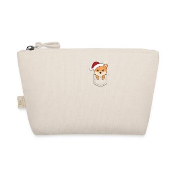 Fröhliche Weinachten süßer Shiba Inu Brusttasche - Bio-Täschchen - Natur - Vorne