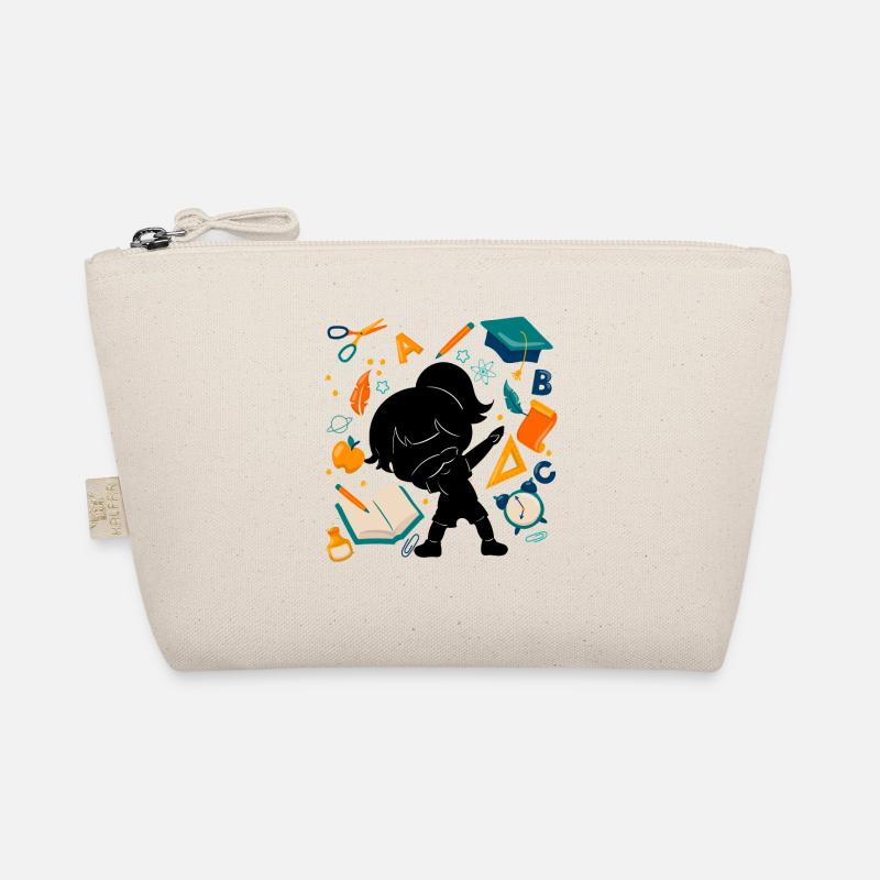 Silhouette Mädchen Erster Tag Der Schule Student Bio-Täschchen