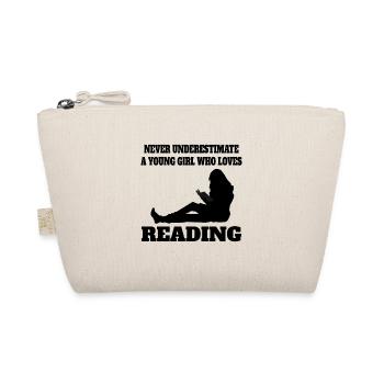 Reading Woman Books Book Lovers Girls Book Readers - Organic Pouch - nature - Front