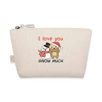 Otter I love you snow much snowman wordplay - Organic Pouch - nature - Front
