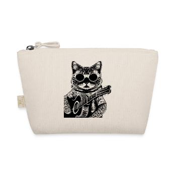 Cat With Sunglasses Playing Guitar - Organic Pouch - nature - Front