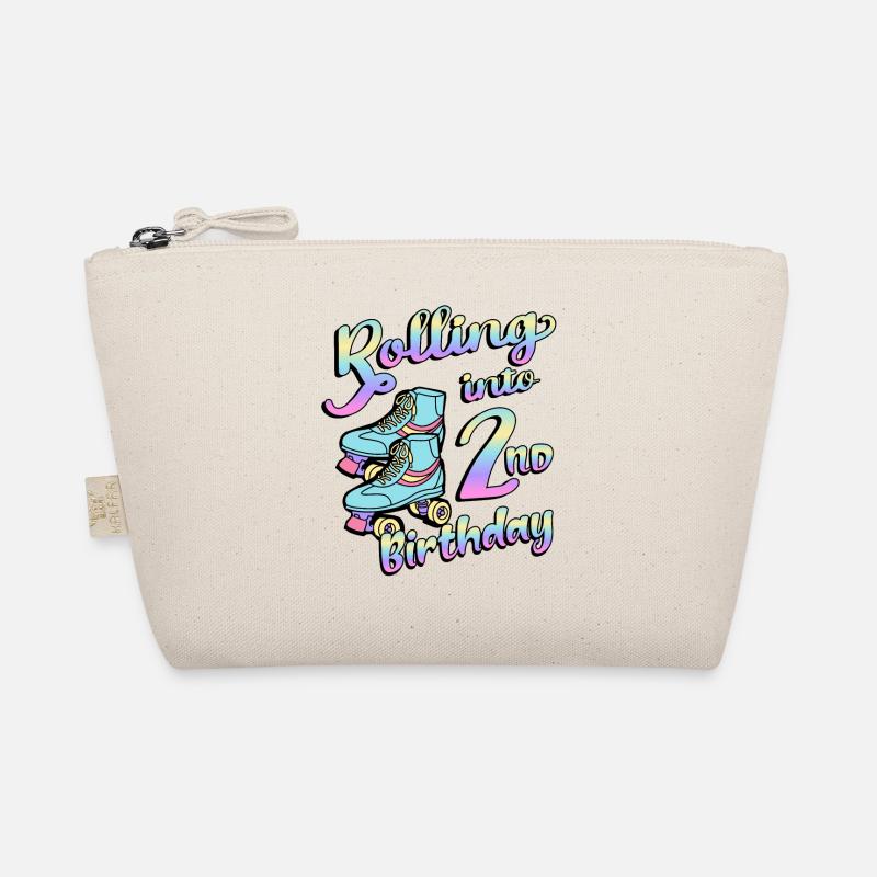 Rolling Into 2nd Birthday Quad Skater Roller Skates Organic Pouch
