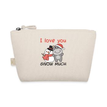 Hippo I love you snow much snowman wordplay - Organic Pouch - nature - Front