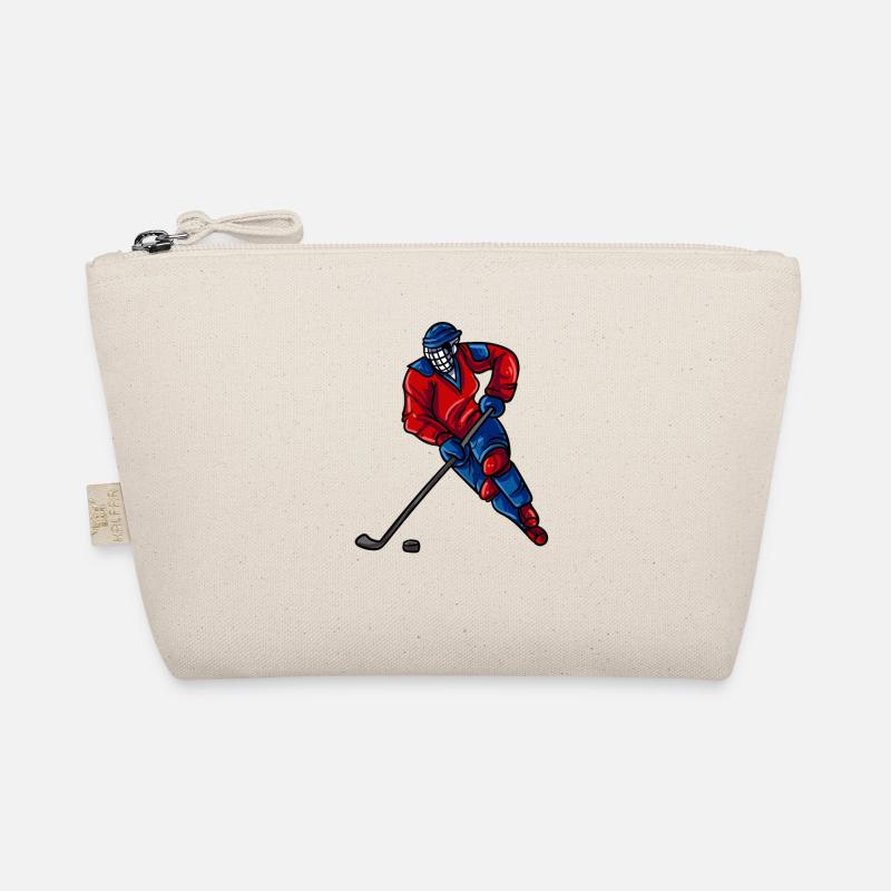 Eishockeyspieler Puck - Bio-Täschchen - Natur