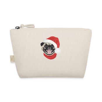 Mops Frohe Weihnachten - Bio-Täschchen - Natur - Vorne