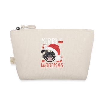 Mops Frohe Weihnachten - Bio-Täschchen - Natur - Vorne